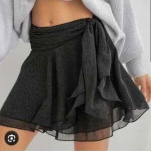 2/$30 Aerie Black Wrap Mini Skirt Medium NWT